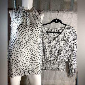 SHEIN lot of 2 women’s sheer blouses 1-long sleeve 1-sleeveless